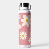 Bruidsmeisje geschenken retro daisy woestijn roze  waterfles (Achterkant)