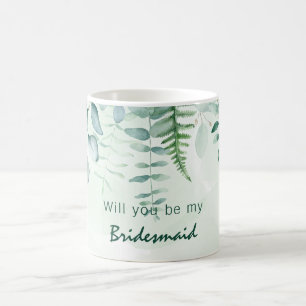 Bruidsmeisje getuige eucalyptus groen koffiemok