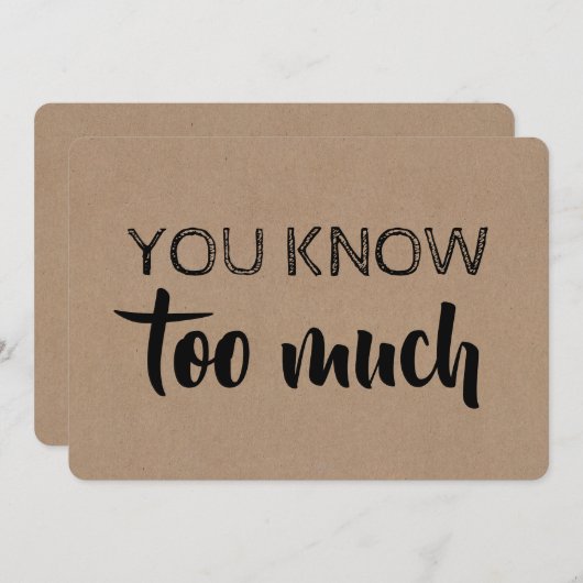 Bruidsmeisje / Getuige van de bruid Funny Modern Kaart (Voorkant / Achterkant)