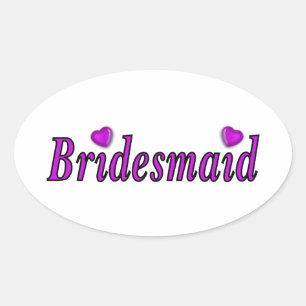 bruidsmeisje gewoon liefde ovale sticker