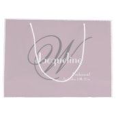 Bruidsmeisje Gift Elegant Monogram + Naam Blush Pi Groot Cadeauzakje (Achterkant)