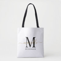 Bruidsmeisje Gift Goud Monogram Wit