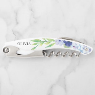 Bruidsmeisje Gift Kurk Schroef - Blauwe Hortensia Kurkentrekker