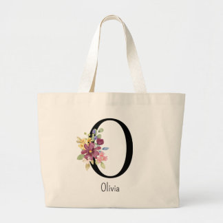 Bruidsmeisje Gift Wilde Bloem Alfabet O Canvas tas
