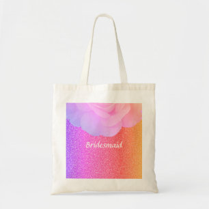 Bruidsmeisje Glittery Roze Rose Goud Bruiloft Bloe Tote Bag