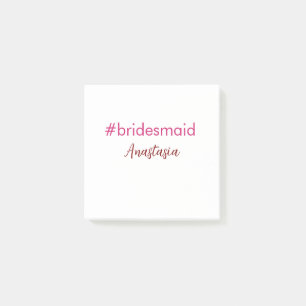 Bruidsmeisje hashtag licht roze voeg naam bruid tr post-it® notes