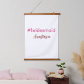 Bruidsmeisje hashtag lichtroze voeg naam bruid sta hangend wandkleed (Slaapkamer)