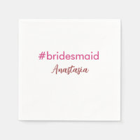 Bruidsmeisje hashtag lichtroze voeg naam bruid sta