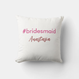 Bruidsmeisje hashtag lichtroze voeg naam bruid toe kussen