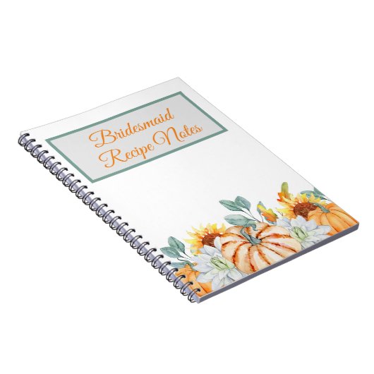 Bruidsmeisje Herfst Bruiloft Recept Favoriet Notitieboek (Rechterzijde)