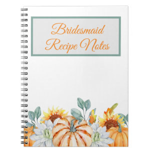 Bruidsmeisje Herfst Bruiloft Recept Favoriet Notitieboek