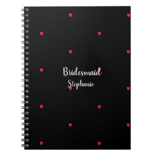 Bruidsmeisje Huwelijk Rode Hart Patronen Cadeau Fa Notitieboek