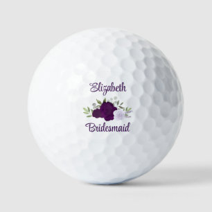 Bruidsmeisje Huwelijks Cadeau Paarse Boho Rozen Golfballen