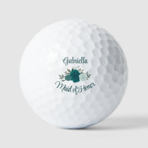 Bruidsmeisje Huwelijks Cadeau Teal & Aqua Rozen Golfballen