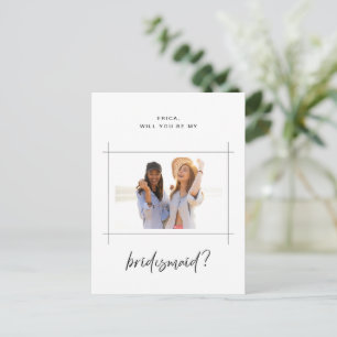 Bruidsmeisje Huwelijksfeest Voorstel Foto Ansichtk Briefkaart