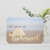 Bruidsmeisje kaart met schelp (Staand voorkant)