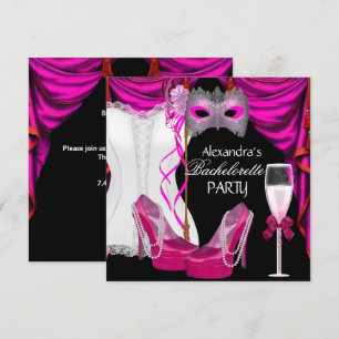 Bruidsmeisje korset roze maskerade champagne kaart