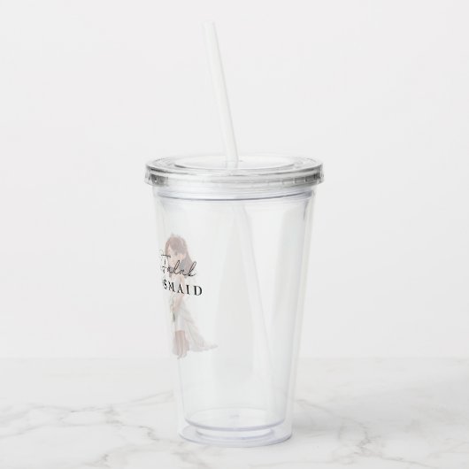 Bruidsmeisje | Lieve cartoon bruid met schrift Acryl Drinkbeker (Links)