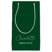 bruidsmeisje | Minimalistisch script Emerald Green Klein Cadeauzakje (Voorkant)