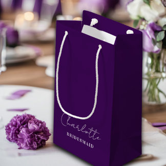 bruidsmeisje | Minimalistisch script Paarse Klein Cadeauzakje