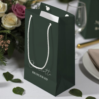 Bruidsmeisje | Minimalistische script Lunar Green Klein Cadeauzakje