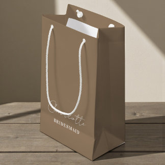 Bruidsmeisje | Minimalistische script natuurgetrou Klein Cadeauzakje