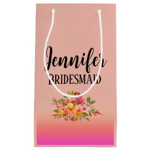 bruidsmeisje   Modern Floral gepersonaliseerd Klein Cadeauzakje
