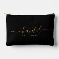 Bruidsmeisje Modern Gold Script Zwart