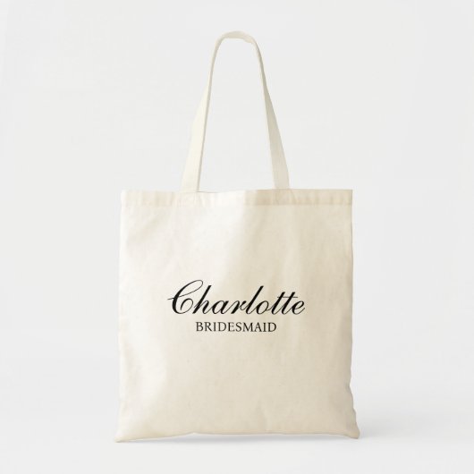 Bruidsmeisje Modern Minimalistisch Script Tote Bag (Voorkant)