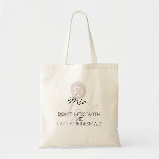 Bruidsmeisje | Modern Minimalistisch Script Vrijge Tote Bag (Voorkant)