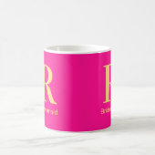 Bruidsmeisje Modern Monogram Hot Pink Coffee Mok (Center)