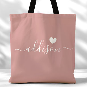 Bruidsmeisje Modern Schrift Hart Stof Roze Draagtas