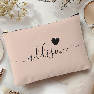Bruidsmeisje Modern Schrift Roze Beige Hart Etui