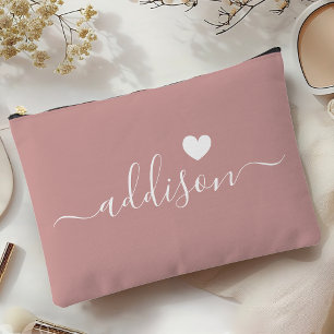 Bruidsmeisje Modern Schrift Stof Roos Hart Etui