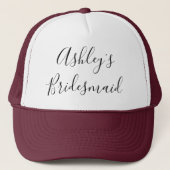 Bruidsmeisje Naam Calligrafie Typografie Trouwen Trucker Pet (Voorkant)