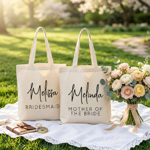 Bruidsmeisje Naam op maat Bruidsmeisje Bruilofts Tote Bag