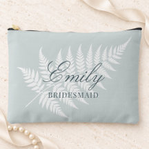 Bruidsmeisje naam stoffig blauw witte varen groot