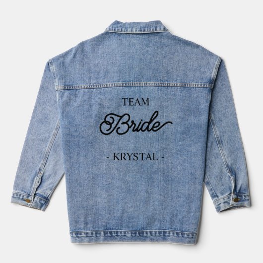 bruidsmeisje naam team bruid denim jacket (Achterkant)