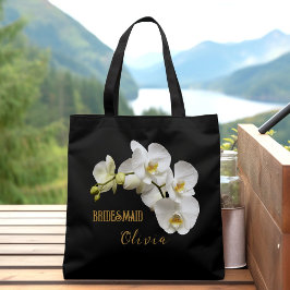Bruidsmeisje Orchideeën Bloemen gepersonaliseerd Draagtas