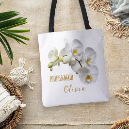 Bruidsmeisje Orchideeën Bloemen gepersonaliseerd Draagtas
