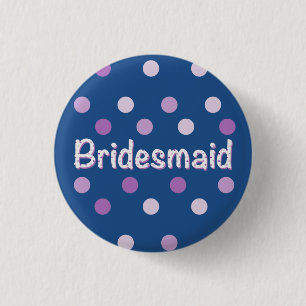 Bruidsmeisje Paarse Stippen Ronde Button 3,2 Cm