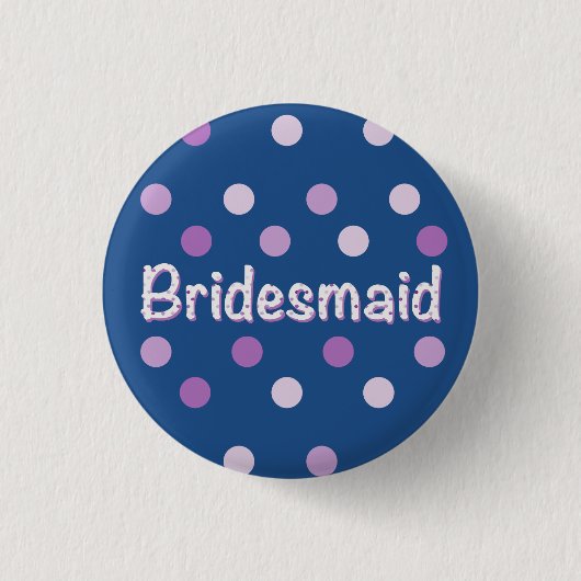 Bruidsmeisje Paarse Stippen Ronde Button 3,2 Cm (Voorkant)