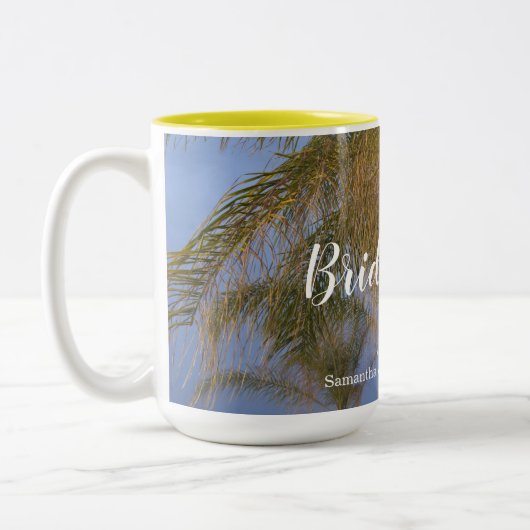 Bruidsmeisje Palm Trees gepersonaliseerde mokken (Links)
