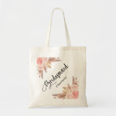 Bruidsmeisje Pampas gras roze goud bloemige trouw Tote Bag (Voorkant)