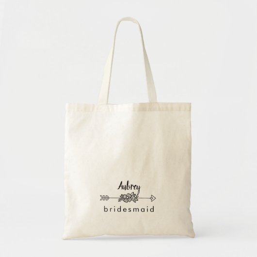 Bruidsmeisje Pijl Modern Minimalistisch Chique Scr Tote Bag (Voorkant)
