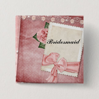 bruidsmeisje Pin Vierkante Button 5,1 Cm