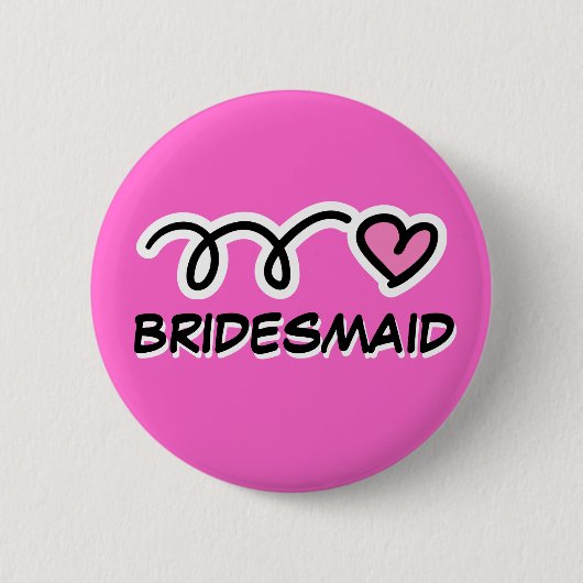Bruidsmeisje pinback knopen ronde button 5,7 cm (Voorkant)
