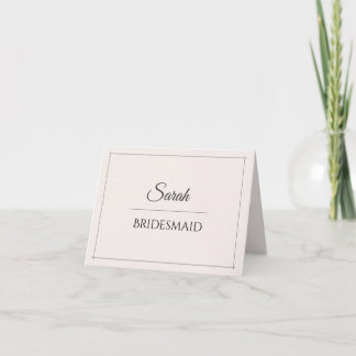 Bruidsmeisje plaatskaart | Elegante Minimalistisch Aankondiging