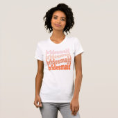 Bruidsmeisje retro sinaasappel boho t-shirt (Voorkant volledig)