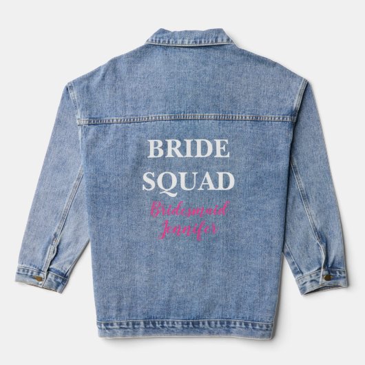 Bruidsmeisje Roze Aangepaste Naam Trouw Bacheloret Denim Jacket (Achterkant)